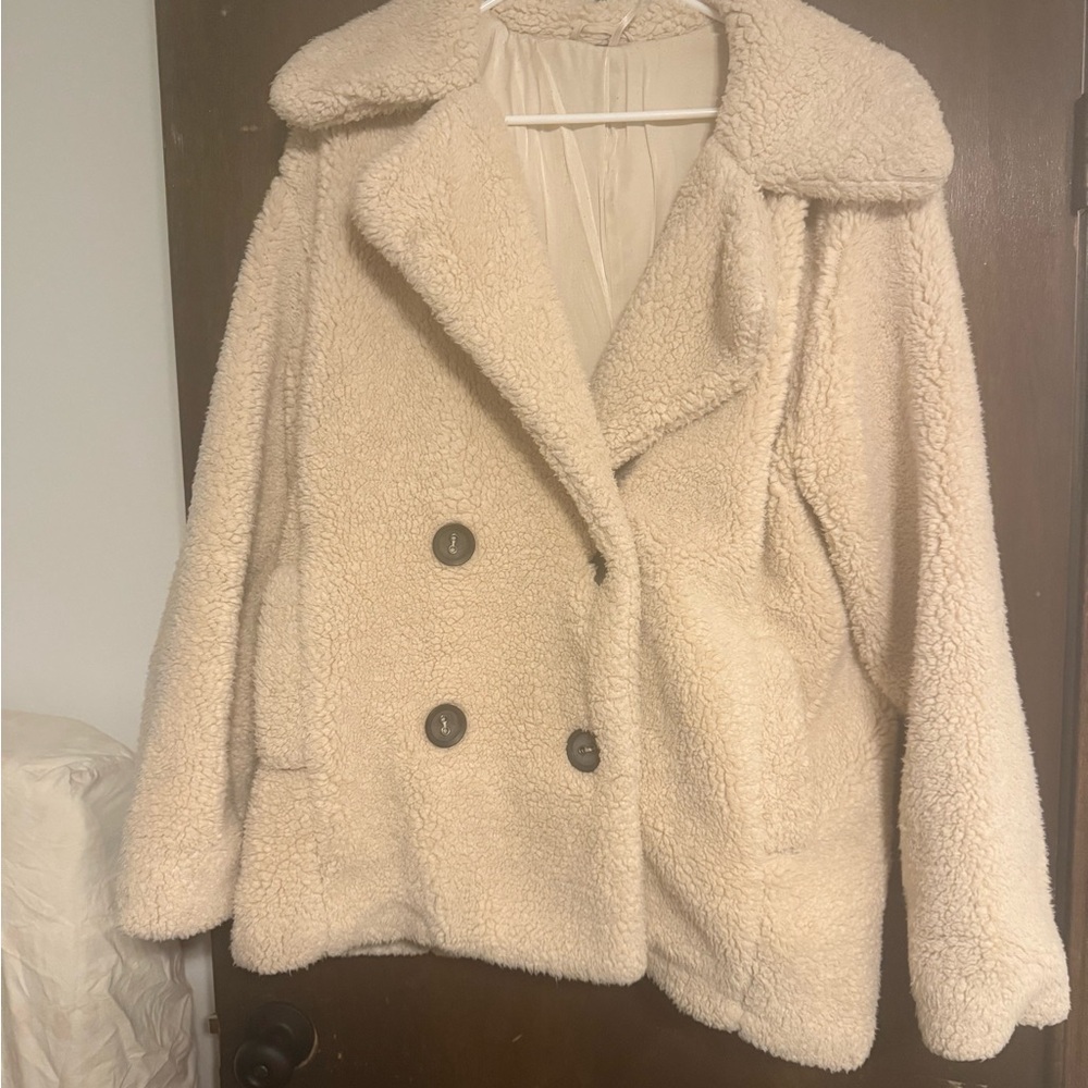 Free People Tan Teddy Jacket